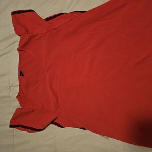 SHEIN Red Ruffled Sailor Collar Blouse